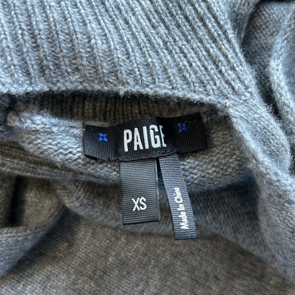 PAIGE Raundi Open Shoulder Sweater Long Sleeve Heather Grey Relaxed Fit Wool XS - Picture 10 of 15